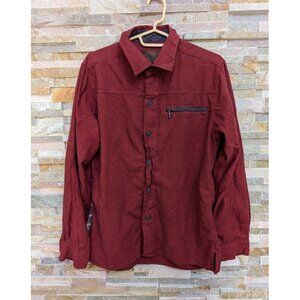 Comstock & Co Men's Long Sleeve Shirt Checkered Red Button Up size M